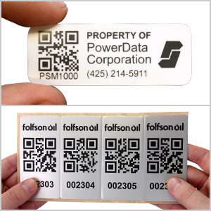 Tamper-evident QR asset labels